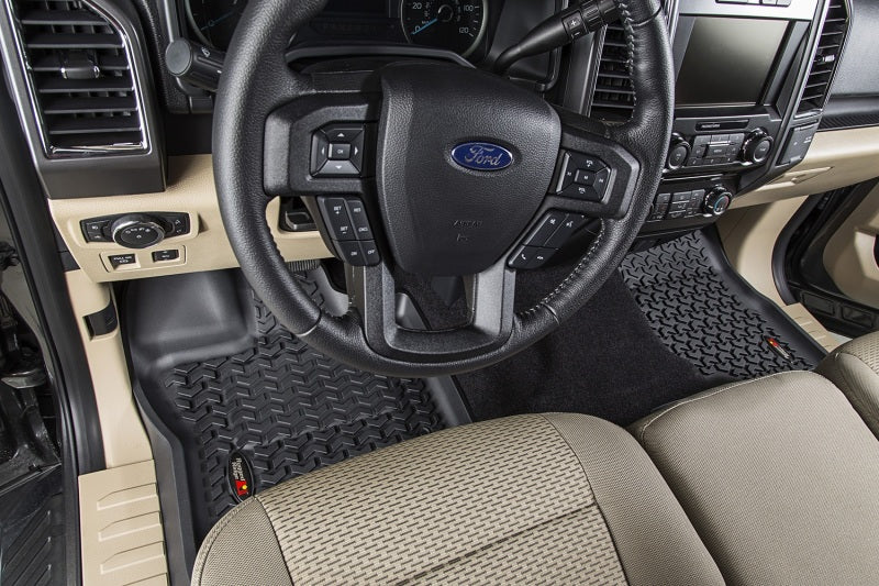 Rugged Ridge All Terrain Floor Liner,Front Pair,Black;15-18 Ford F-150 82902.33 Photo - Mounted