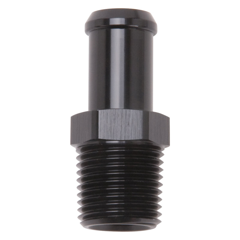 Edelbrock Hose End, Straight, 1/2" NPT to 5/8" Barb, Black Anodize 8159 Photo - Primary