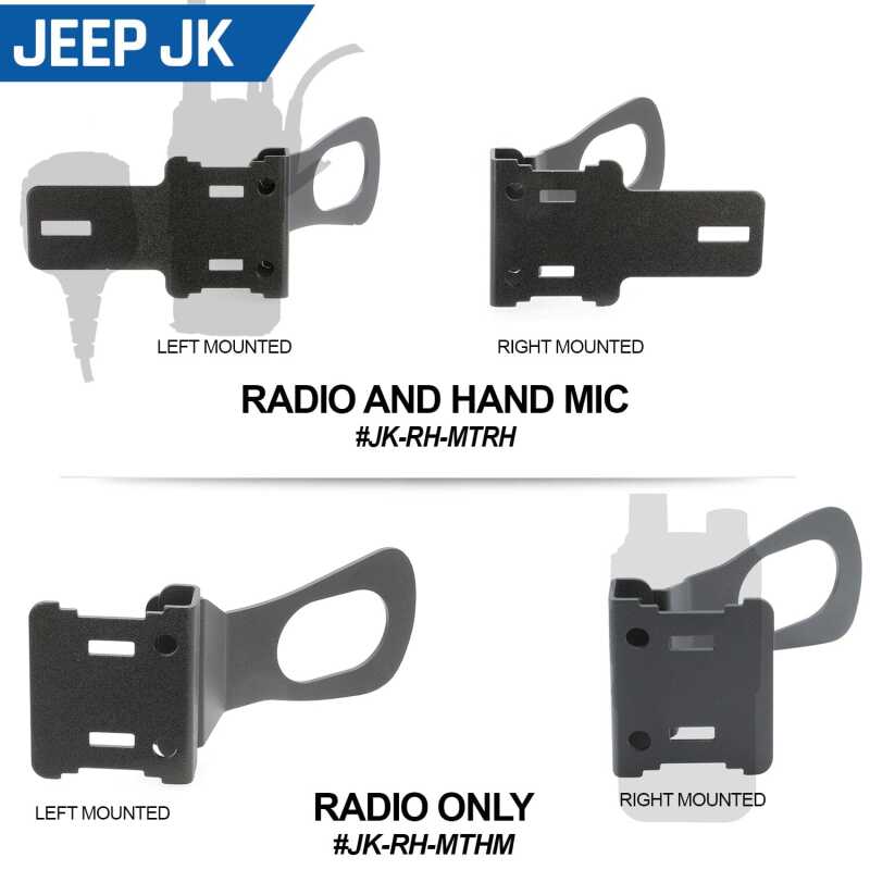 Rugged Radios Jeep JK/JKU/JL Handheld Radio Grab Bar Mount - Radio/Hand Mic Mount JK-RH-MT-HM JK-RH-MT-HM Photo - Primary