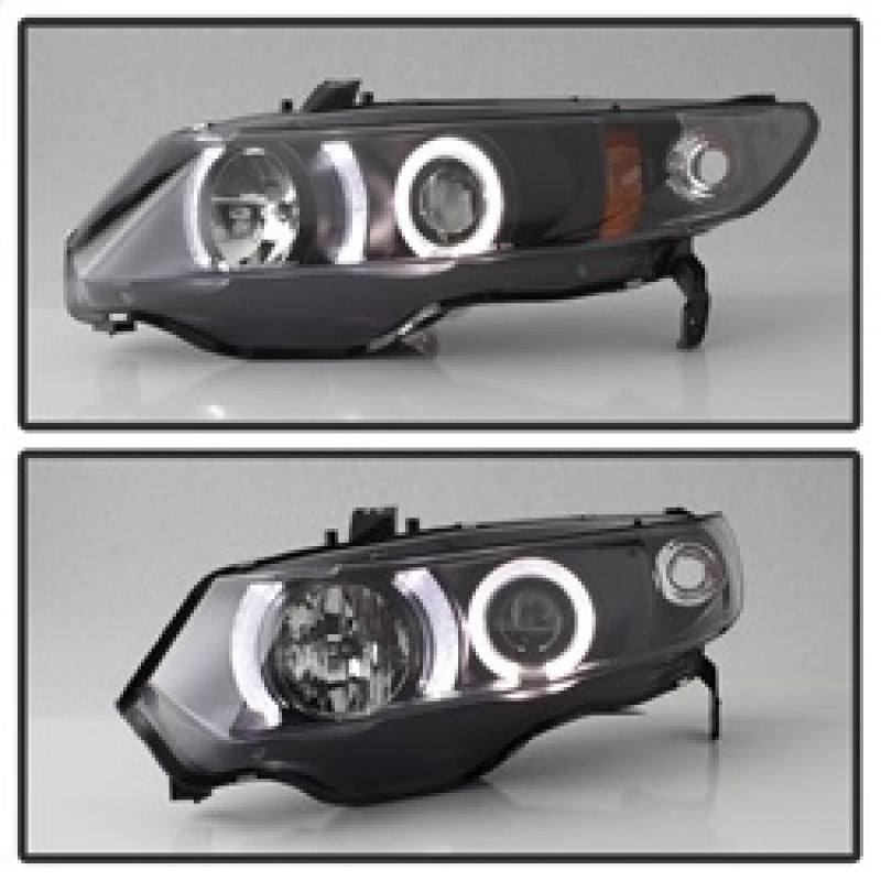 Spyder Honda Civic 06-08 2Dr Projector Headlights LED Halo Black High H1 Low H1 PRO-YD-HC06-2D-HL-BK 5010780 5010780 Photo - Unmounted