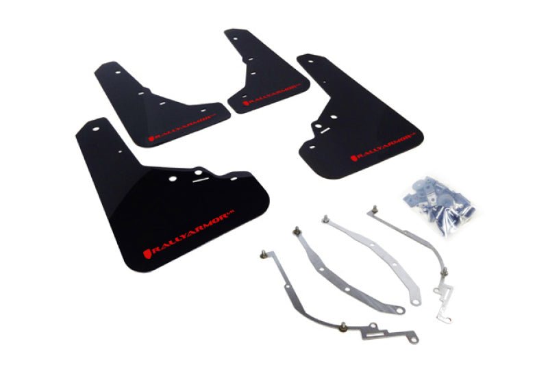 Rally Armor 2012+ Fiat 500 Mud flaps Red Logo MF25-UR-BLK/RD Photo - Primary