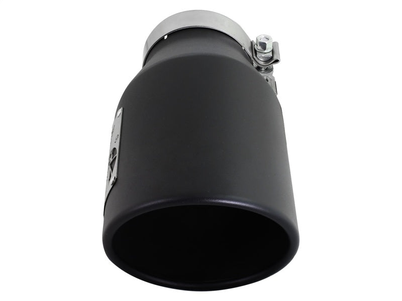 aFe MACH Force-Xp 4in 409 Stainless Steel Exhaust Tip Driver-Side Black: 4 49T40601-B12 Photo - Unmounted