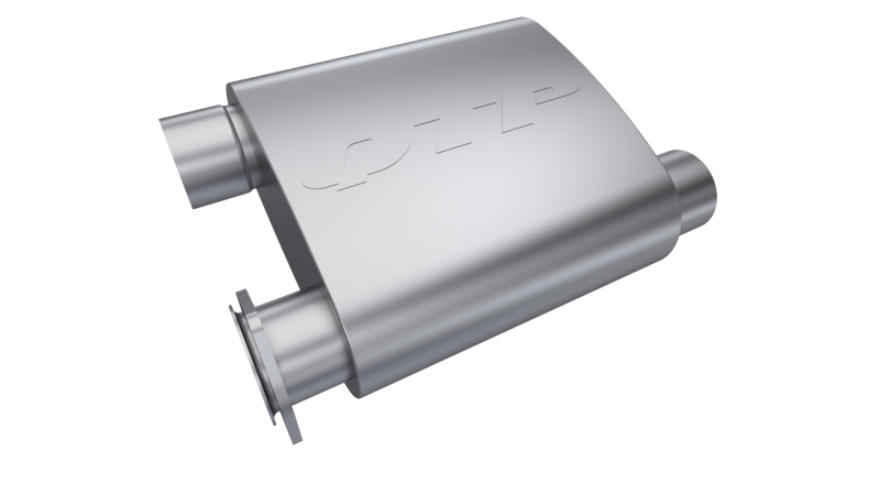 QTP 2.5in Weld-On 304SS Screamer Muffler Short Case w/Bolt-On QTEC Electric Cutout 13252C 13252C Photo - Primary