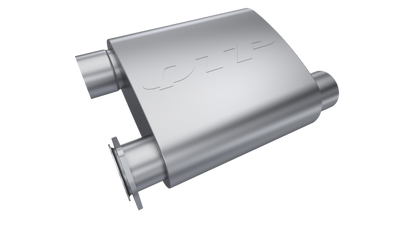 QTP 2.5in Weld-On 304SS Screamer Muffler Short Case w/Bolt-On QTEC Electric Cutout 13252C 13252C Photo - Primary