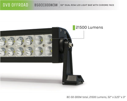 DV8 Offroad Chrome Series 50in Light Bar 300W Flood/Spot 3W LED B50CE300W3W B50CE300W3W Product Brochure - a specific brochure describing a Product