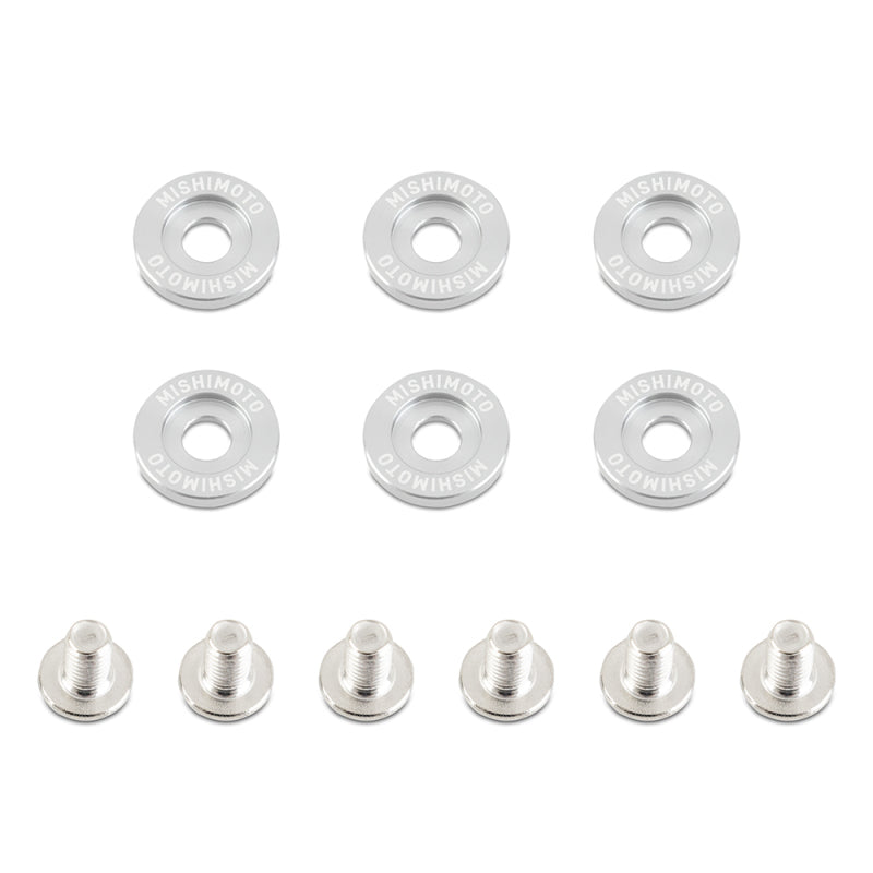 Mishimoto Small Fender Washer Kit (6pcs) - Silver MMFW-SM-6SL MMFW-SM-6SL Photo - Primary
