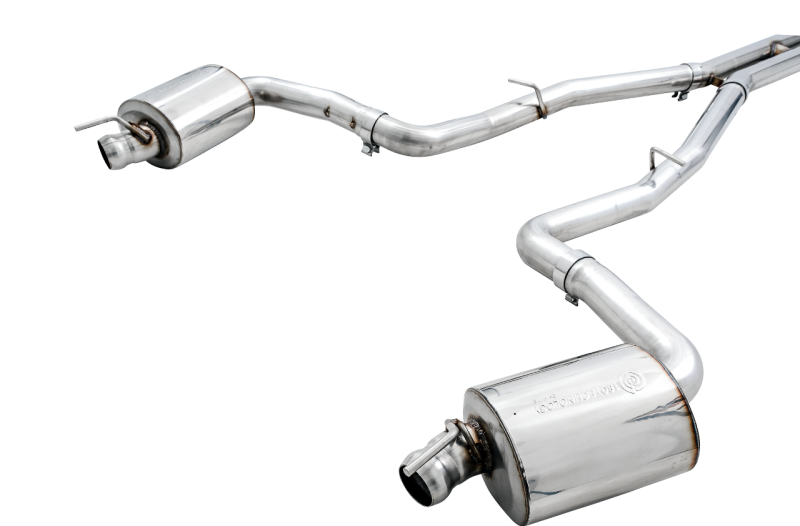 AWE Tuning 2015+ Challenger 5.7L Touring Edition Exhaust - Non-Resonated - Chrome Silver Quad Tips 3020-42076 3020-42076 Photo - out of package