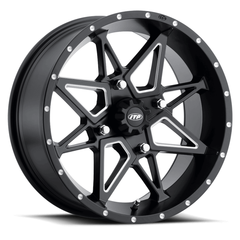 ITP Tornado 15X7 / 4x136 BP / 5+2 Offset Matte Black w/ Milled Accents Wheel 1521957727B 1521957727B Photo - Primary