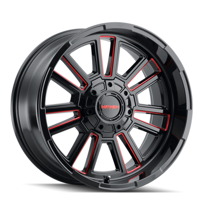 Mayhem 8115 Apollo 20x9 / 8x170 BP / 0mm Offset / 125.2mm Hub Black w/ Prism Red Wheel 8115-2970BTR 8115-2970BTR Photo - Primary