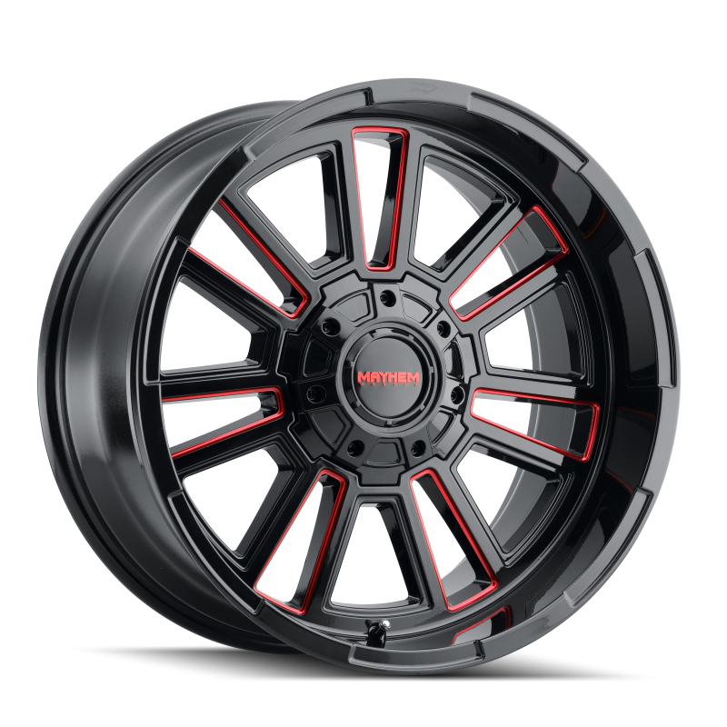 Mayhem 8115 Apollo 20x10 / 5x127 BP / -19mm Offset / 87.1mm Hub Black w/ Prism Red Wheel 8115-2152BTR 8115-2152BTR Photo - Primary