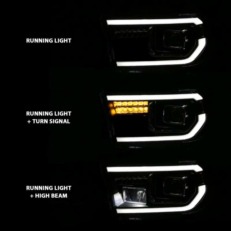 ANZO 2007-2014 Toyota Tundra Projector Light Bar H.L Black Amber(Led High Beam) (Halogen Version) 111447 111447 User 6