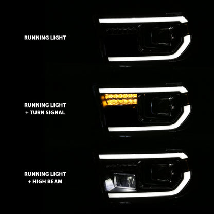 ANZO 2007-2014 Toyota Tundra Projector Light Bar H.L Black Amber(Led High Beam) (Halogen Version) 111447 111447 User 6