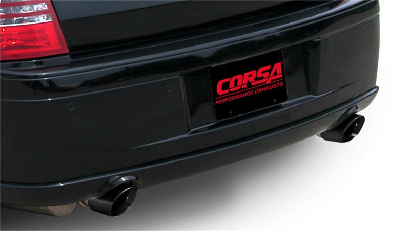 Corsa Performance 05-10 Dodge Charger SRT-8 6.1L V8 Black Xtreme Cat-Back Exhaust 14440BLK Photo - Mounted