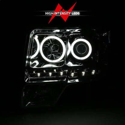 Anzo 2009-2014 Ford F-150 Projector Headlights w/ Halo Chrome (CCFL) G2 111297 Photo - Unmounted