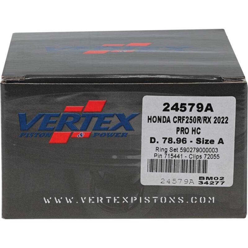 Vertex Pistons Vertex Piston 22-24 Honda CRF 250 R 250cc Forged High Compression Piston Kit 14.4:1 Comp. 24579A 24579A Photo - Primary