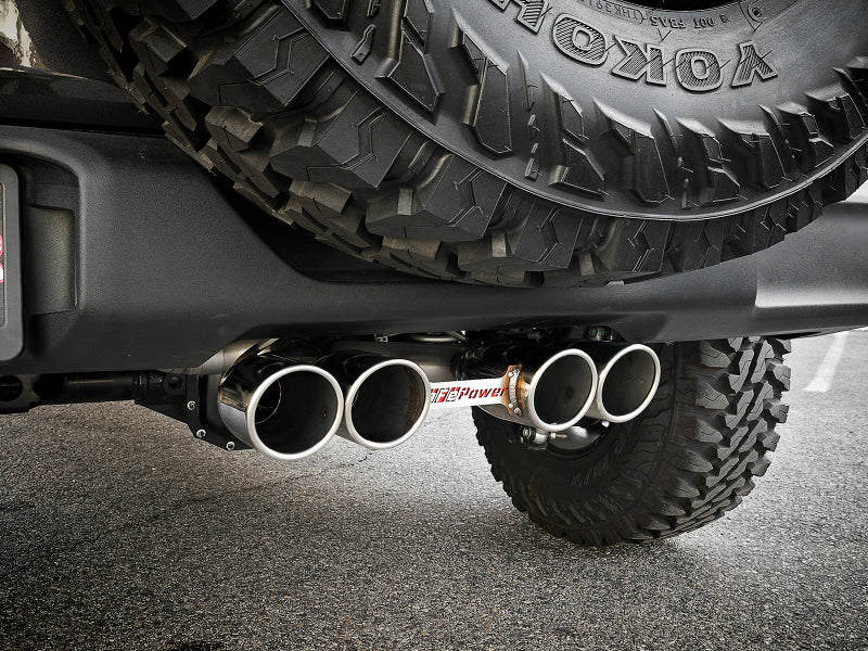 aFe Rebel Series 2-1/2" 304 Stainless Steel Cat-Back Exhaust System 49-38073-P Photo - Mounted
