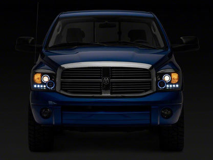 Raxiom 06-08 Dodge RAM 1500 LED Halo Projector Headlights- Blk Housing (Clear Lens) R110149 R110149 Photo - Close Up