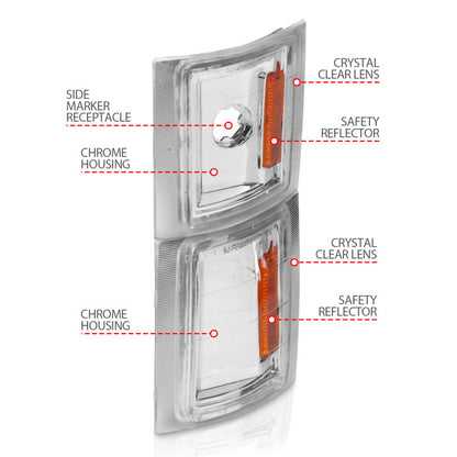 ANZO 1994-1998 Chevrolet Blazer Corner Lights Clear Lens w/ Amber Reflector 521041 521041 Photo - Unmounted