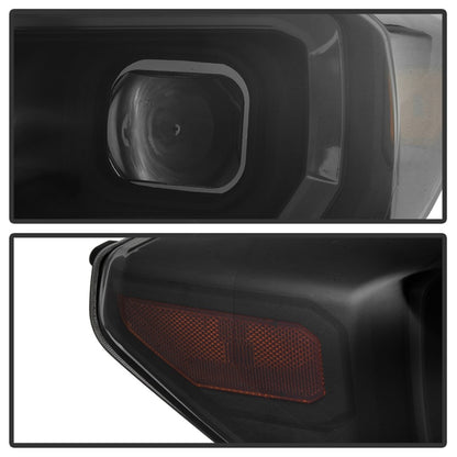 SPYDER xTune 16-18 Toyota Tacoma SR/SR5 DRL Proj Headlights w/Turn Signal - Blk Smk (PRO-JH-TTA16-SR-BSM) 9043000 9043000 Photo - Unmounted