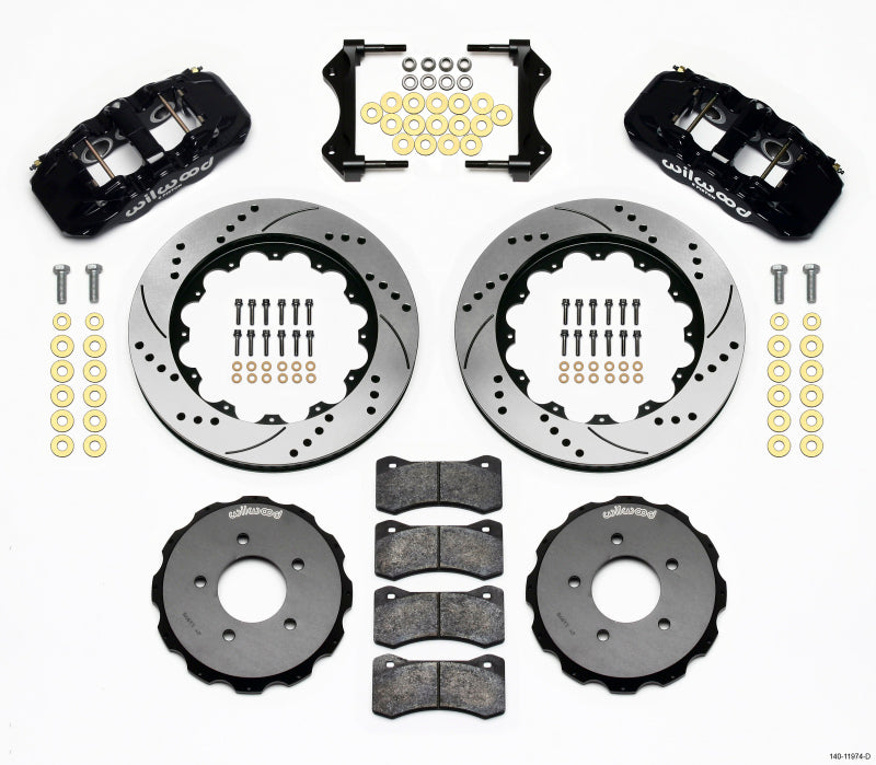 Wilwood AERO6 Front Hat Kit 14.00 Drilled 99-06 BMW E46 140-11974-D 140-11974-D Photo - Primary