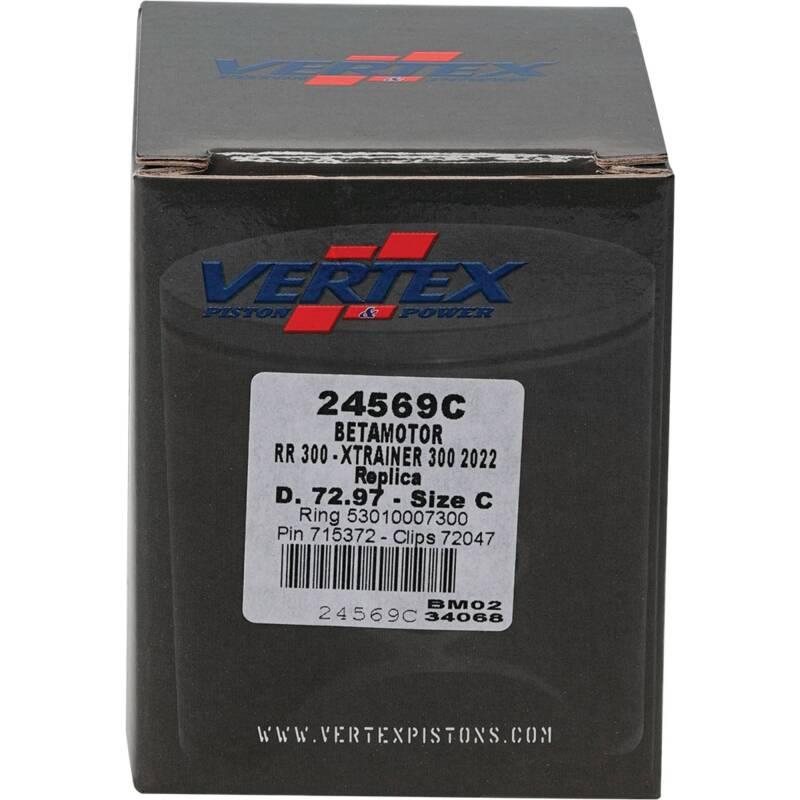Vertex Pistons Vertex Piston 22-24 Beta RR 2T 300 300cc Cast Replica Piston Kit 24569C 24569C Photo - Primary