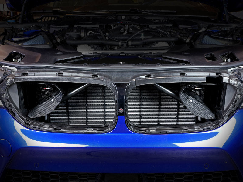 aFe Momentum Black Series Carbon Fiber Dynamic Air Scoop - BMW M5 (F90) 18-19 58-10005SC 58-10005SC Photo - Mounted