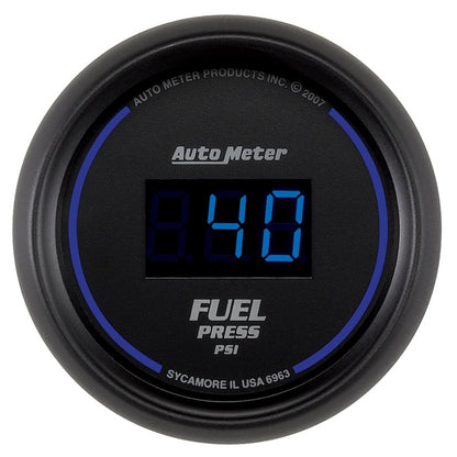 Autometer Gauge, Fuel Pressure, 2 1/16", 100Psi, Digital, Black Dial W/ Blue Led 6963 Photo - Primary