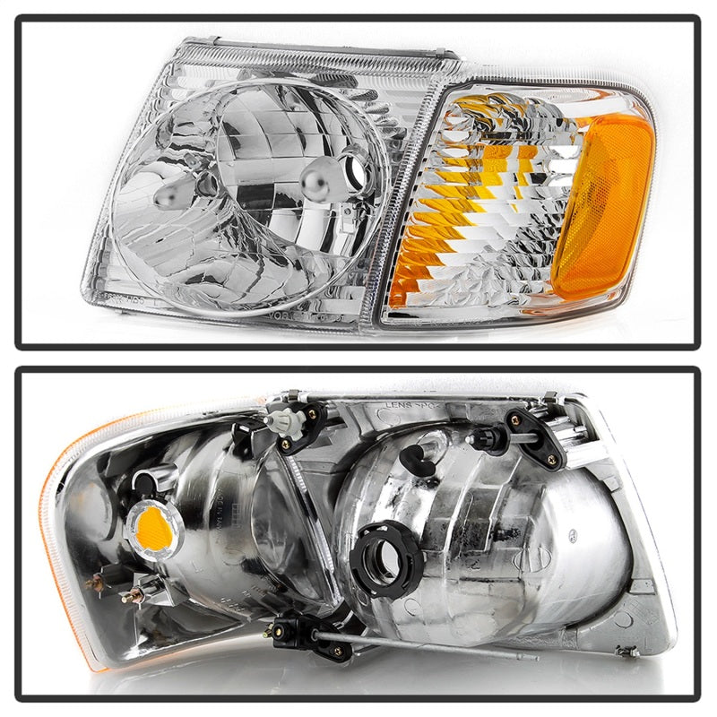 SPYDER xTune 01-03 Ford Explorer Sport 4pc OEM Style Headlights w/Corners - Chrome (HD-JH-FEXP01-ST-C) 9042621 9042621 Photo - Unmounted
