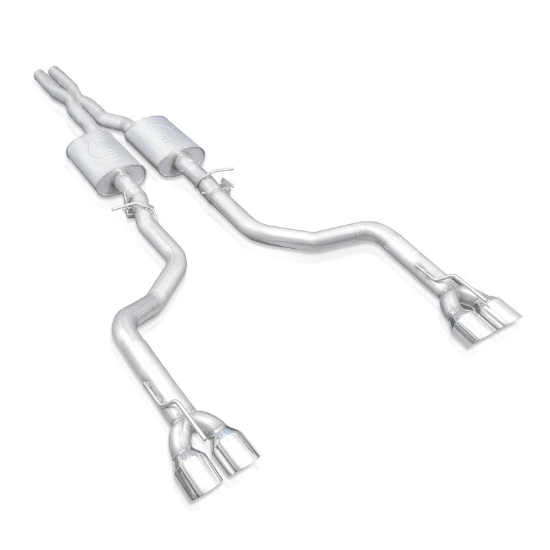 Stainless Works 15-19 Dodge Challenger 6.2L/6.4L Hemi 3in Legend Catback X-Pipe w/4in Quad Tips CHAL16CBL4 CHAL16CBL4 Photo - Primary