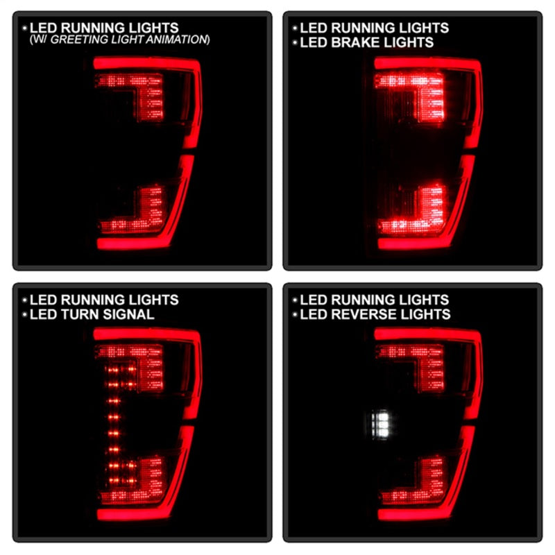 SPYDER 21-23 Ford F150 (Halogen w/ Blind Spot) Full LED Tail Lights - Black (ALT-YD-FF15021HALBS-BK) 5088789 5088789 Photo - Unmounted