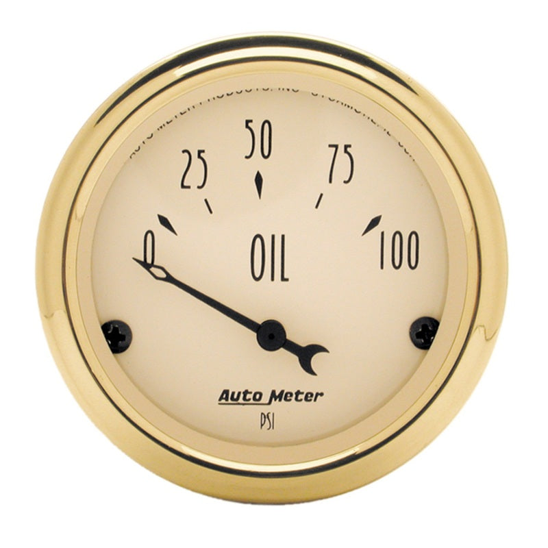 Autometer Gauge, Oil Press, 2 1/16", 100psi, Elec, Golden Oldies 1528 Photo - Primary