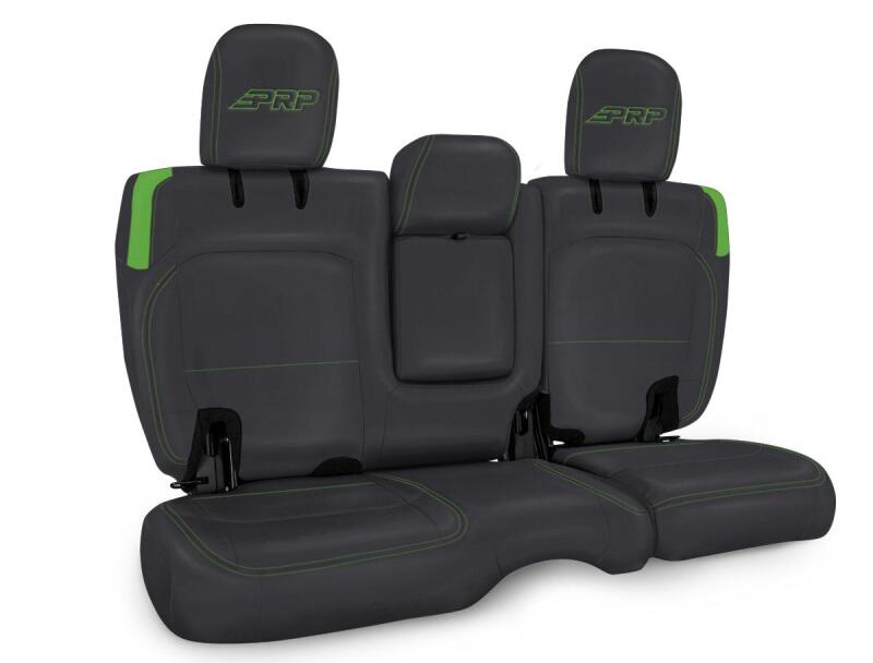 PRP Seats PRP Jeep Wrangler JL Rear Bench CoversU - 4 door with Armrest - Black/Green B044-06 B044-06 Photo - Primary