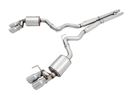 AWE Tuning 2018+ Ford Mustang GT (S550) Cat-back Exhaust - Touring Edition (Quad Chrome Silver Tips) 3015-42102 3015-42102 Photo - Primary