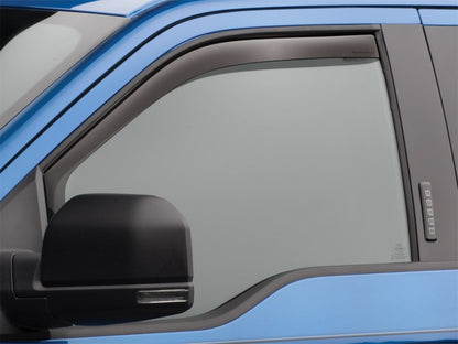 WeatherTech 2017+ Ford F-250/F-350/F-450/F-550 Front Side Window Deflectors - Dark 80765 Photo - Mounted