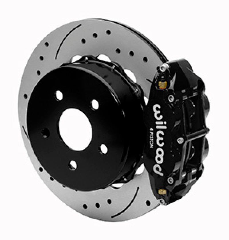 Wilwood 2020+ Jeep Gladiator Narrow Superlite 4R Rear Drill & Slot. Brake Kit 14.00in Black w/ Lines 140-16179-D