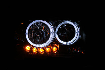 Anzo 1997-2004 Dodge Dakota Crystal Headlights Black 1pc 111085 Photo - Mounted