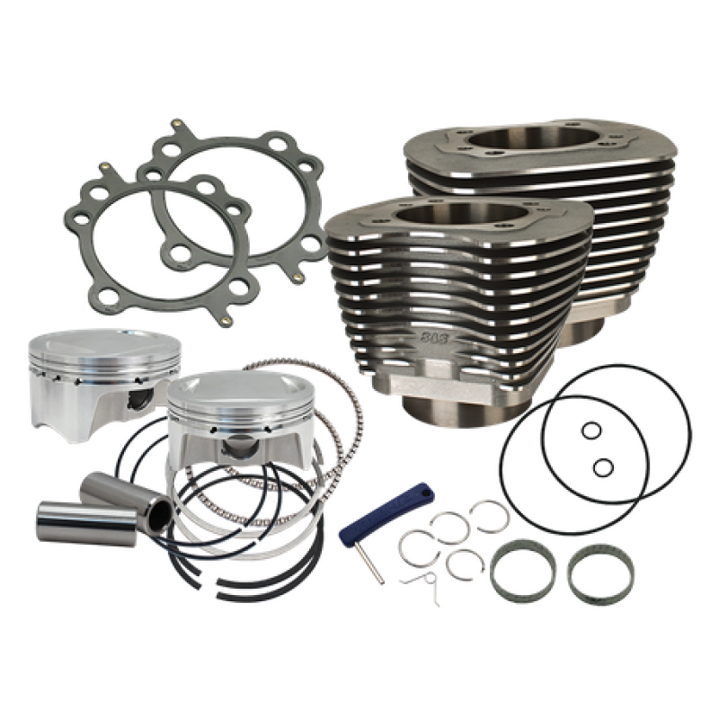 S&S Cycle 07-17 BT 107in Bolt-In Big Bore Kit - Wrinkle Black 910-0500