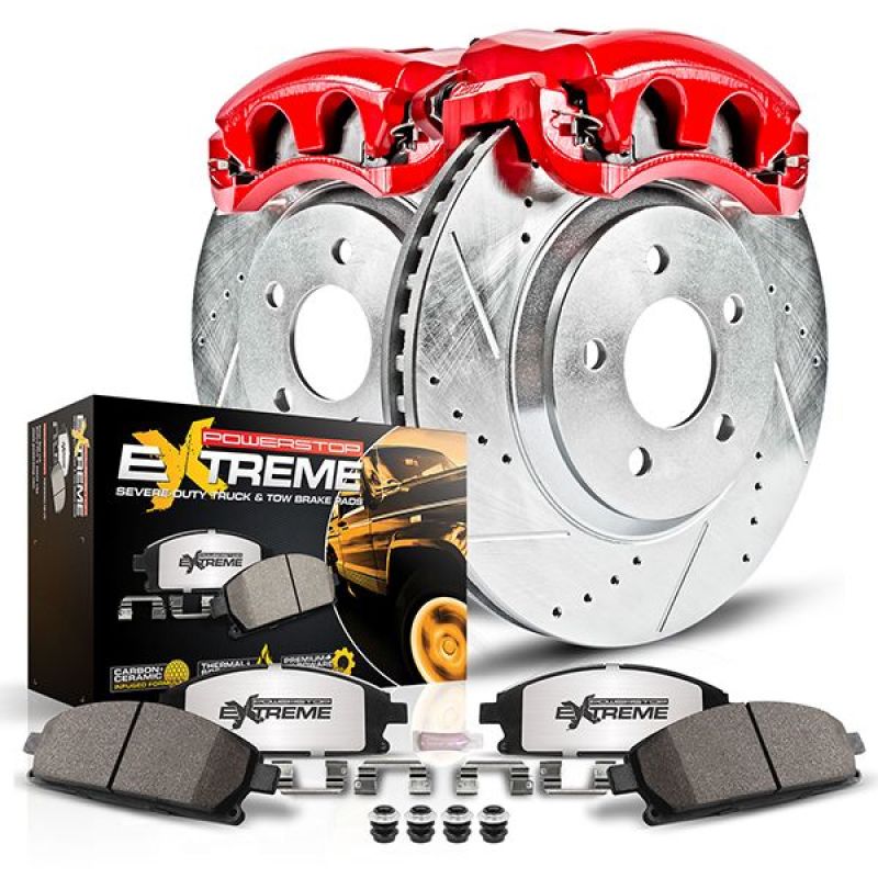 PowerStop Power Stop 2017 Jeep Compass Front Z36 Truck & Tow Kit w/Calipers KC7299A-36 KC7299A-36 User 1