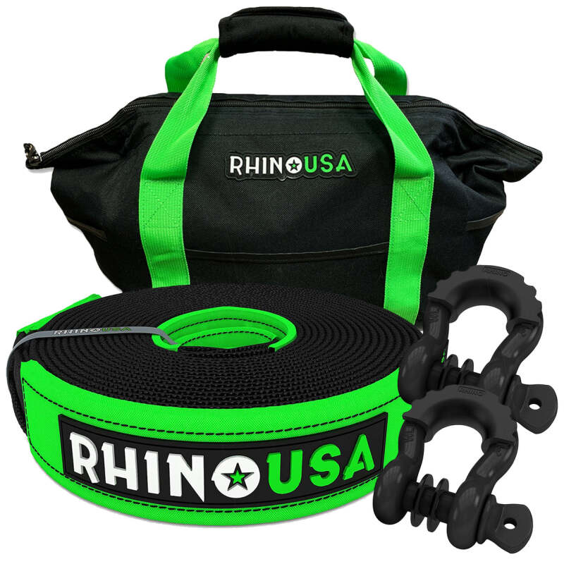 Rhino USA 30Ft Tow Strap/Shackles Combo RNO-SHACKSTRAP30 RNO-SHACKSTRAP30 Photo - Primary
