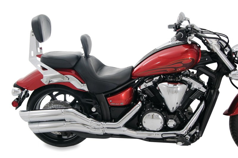 Mustang Motorcycle Mustang 11-17 Yamaha Sissy Bar Pad w/Studs (12 inch x 9 inch) - Black 76670 76670 Photo - Primary