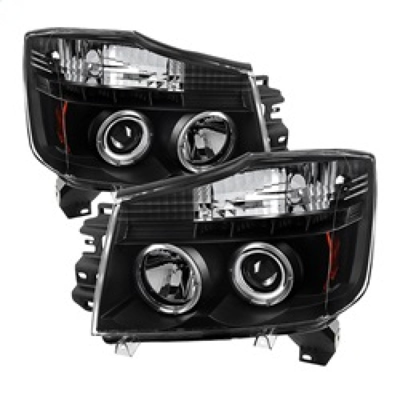 Spyder Nissan Titan 04-14/Armada 04-07 Projector Headlights LED Halo LED Blk PRO-YD-NTI04-HL-BK 5011572 5011572 Photo - Primary