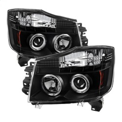 Spyder Nissan Titan 04-14/Armada 04-07 Projector Headlights LED Halo LED Blk PRO-YD-NTI04-HL-BK 5011572 5011572 Photo - Primary