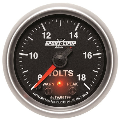 Autometer Sport-Comp II 2-1/16in Digital Voltometer Gauge - 18V 3683 3683 Photo - Primary