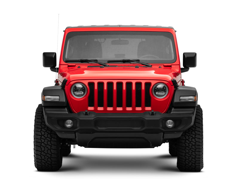 Raxiom 18-22 Jeep Wrangler JL/JT Axial Series LED Headlights- Black Housing (Clear Lens) J133763 J133763 Photo - Close Up