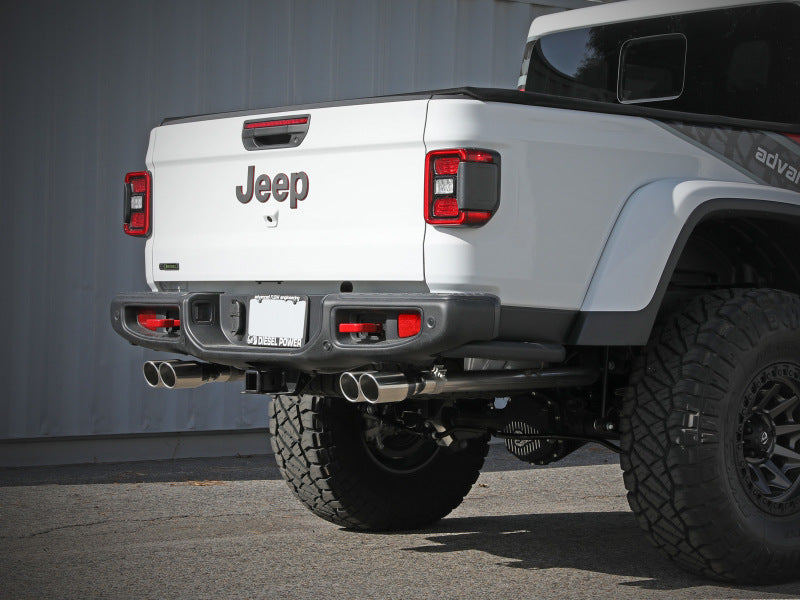 aFe Vulcan Series 3in 304SS Cat-Back 21 Jeep Gladiator V6-3.0L (td) - Dual Polished Tip 49-38095-P 49-38095-P Photo - Mounted
