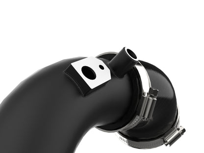 aFe BladeRunner 2 1/2in Intercooler Hot Side Charge Pipe 18-21 Jeep Wrangler JL L4-2.0L (t) - Black 46-20468-B 46-20468-B Photo - Close Up