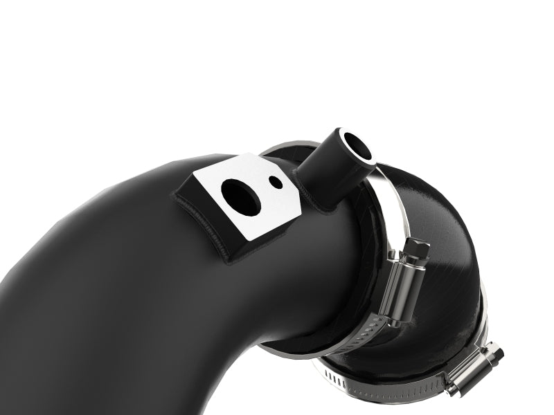 aFe BladeRunner 2 1/2in Intercooler Hot Side Charge Pipe 18-21 Jeep Wrangler JL L4-2.0L (t) - Black 46-20468-B 46-20468-B Photo - Close Up