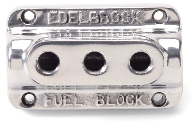 Edelbrock Fuel Block Triple Polished 12851 12851 Photo - Primary