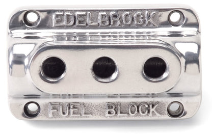 Edelbrock Fuel Block Triple Polished 12851 12851 Photo - Primary