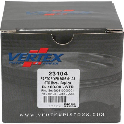 Vertex Pistons Vertex Piston 02-08 Yamaha YFM 660 F Grizzly 4x4 660cc Cast Replica Piston Kit 23104 23104 Photo - Primary